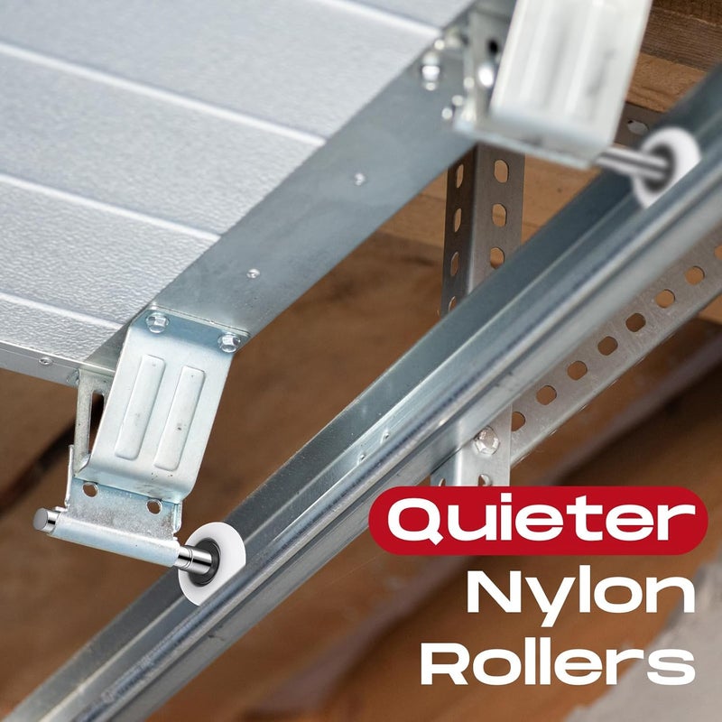 Funtery 24 Pack 2" Nylon Garage Door Rollers with Double Seal Cap 4" Stem, Quiet Smooth Garage Door Wheels Replacement, 6200 ZZ Double Seal Precision Bearings (White) - Image 4